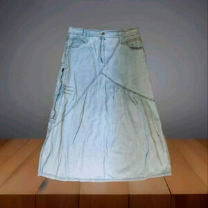 Denim Maxi Skirt 90s Y2K Bohemian festival Cabincore Cottagecore timeless 12